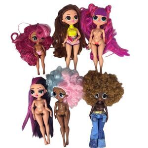 LOL Surprise OMG Fashion Doll Lot - Set of 6 Dolls with Colorful Hair